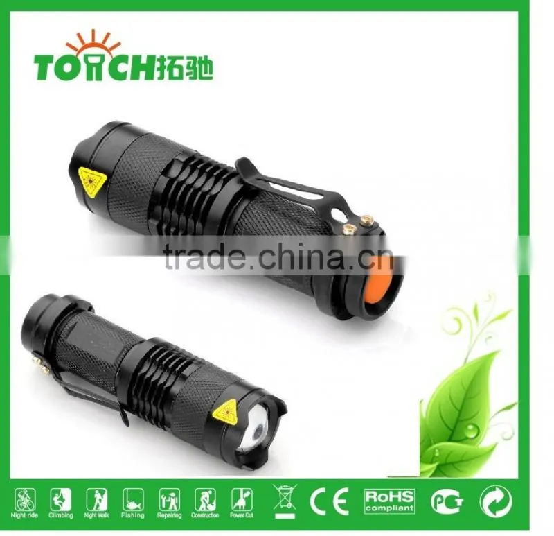 High power flashlight 3w XPE led flashlights zoomable 3 modes for AA/14500 battery waterproof flashlight