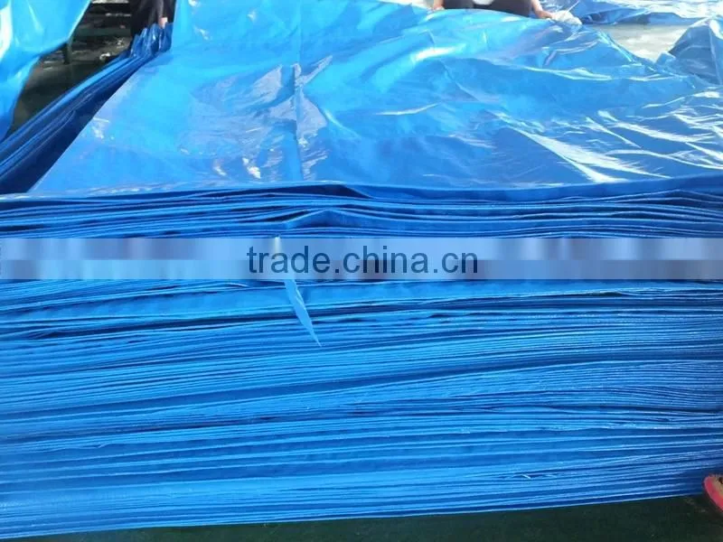 TEAR RESISTANT WATERPROOF PP /PE TARPAULIN BLUE COLOUR FINISHED STRIPED HEM 1 METER INTERVAL ANTI-AGING TRUCK-COVER ANTI-UV