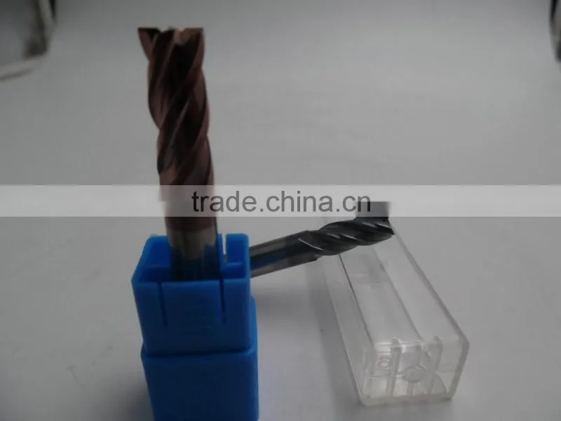 high quality 2mm cutting dia 4 flutes HRC45 cnc cutting tool end mill