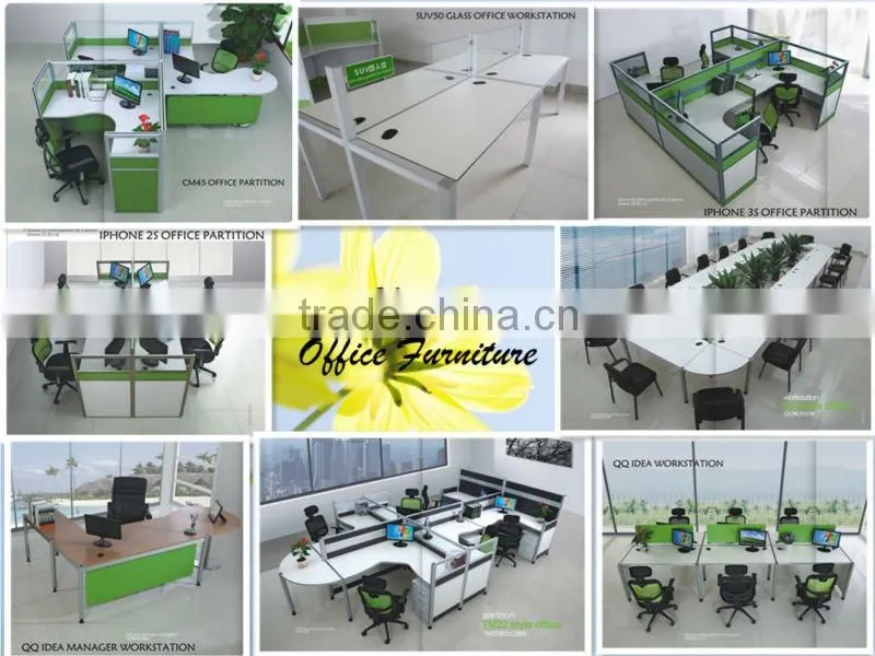 5mm / 12mm single glass/wood aluminum profile full height V84 series office wall partition