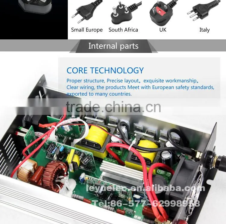 High efficiency 1200W dc to ac 12V/24V input pure sine wave power inverter