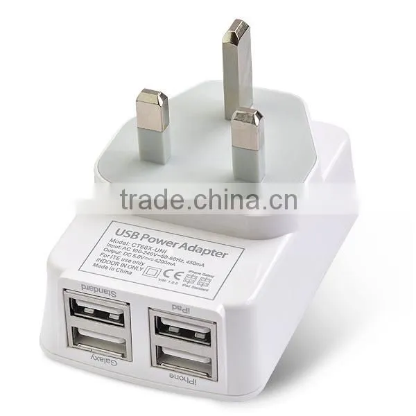 2016 Newest products new design cell phone portable charger, usb 4 ports charger for mobile phone