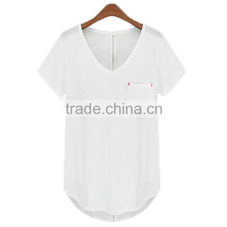 Best selling casual women's t-shirt korea(YCT-B0208)