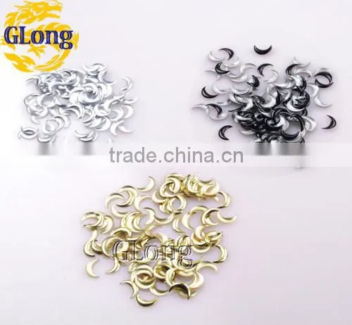 3*10mm Hot Fix Iron-on Nailhead Crescent Shape Aluminum DIY Accessories For Bag Shoe Phone Case Garment #GT097-10P(Mix-s)