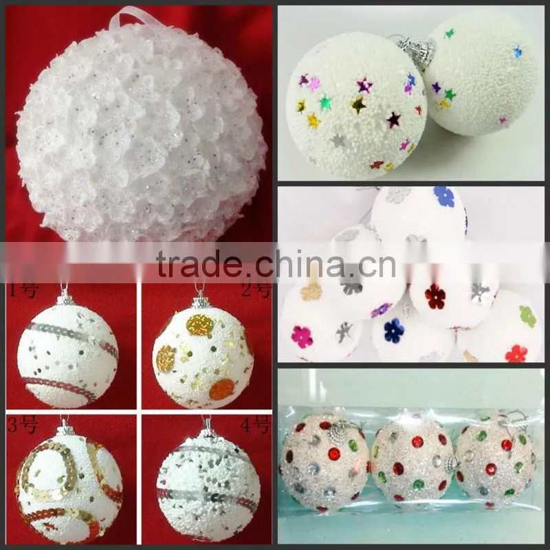 decorating foam christmas ball box with star shiny white christmas decoration ball