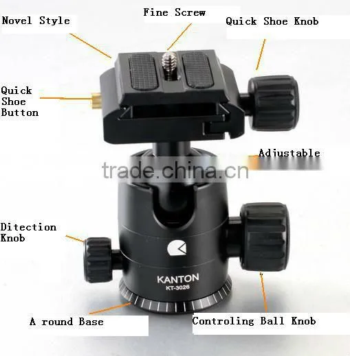 Professional Ball head for video camera tripod mount