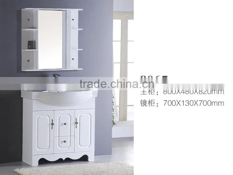 8067 Ceramic Counter top Cabinet Basin thin edge basin Bathroom Sink PVC Cabinet
