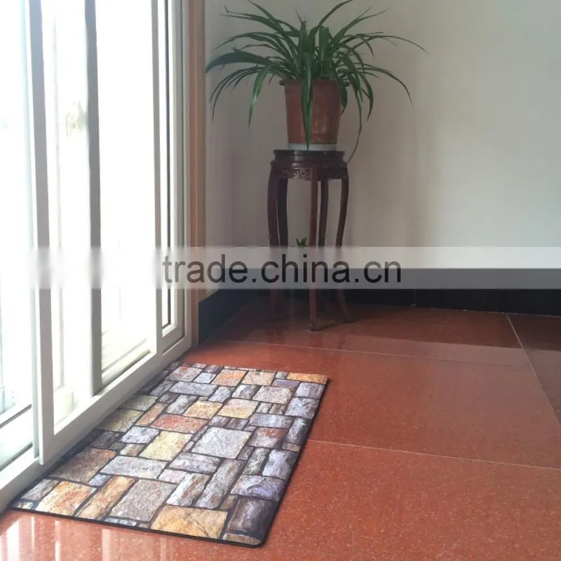 Vivid Printed Pattern Non Woven Polyester kitchen floor mats
