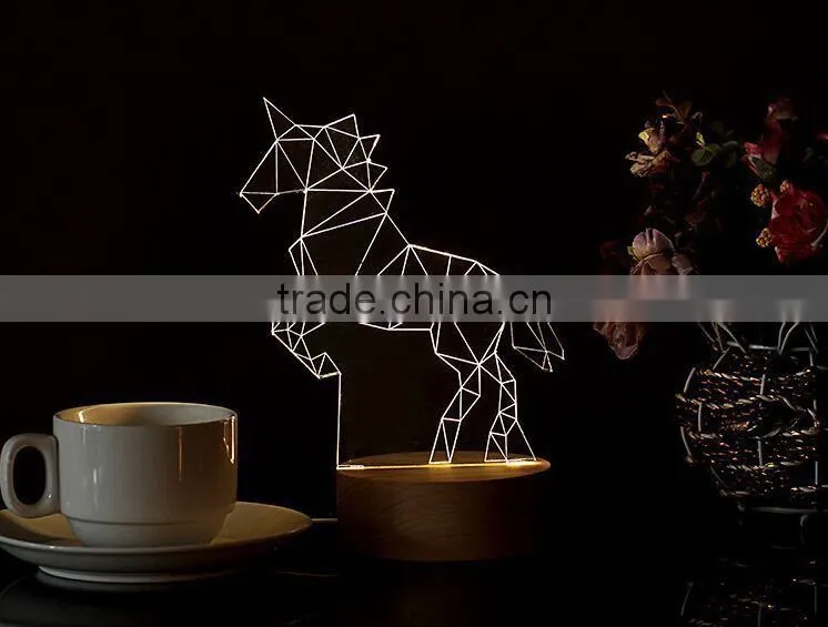 2015 New Product Custom 3D Table Night Light, Led Night Lamp