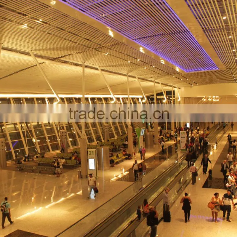 Used In Brasilia International Airport Commercial Suspended Ceiling Aluminum Round Pipe Ceiling