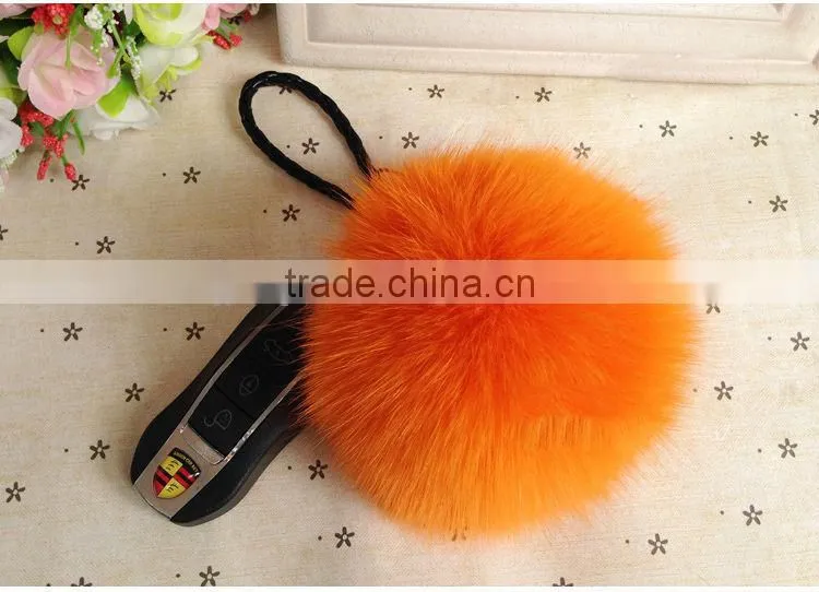 Fox Fur Ball Key Chain / Fur Pom Poms / Fox Fur Keychain