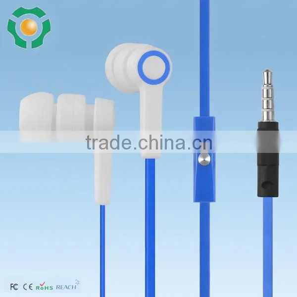 Colorful Wired earphones with Flat cable and 3.5 mm plug for enjoying music