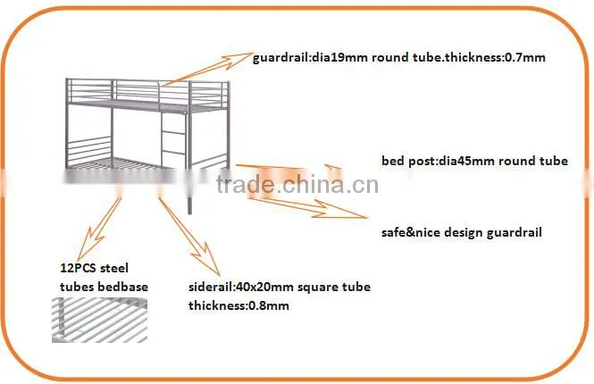 Cheap steel single bunk bed frame