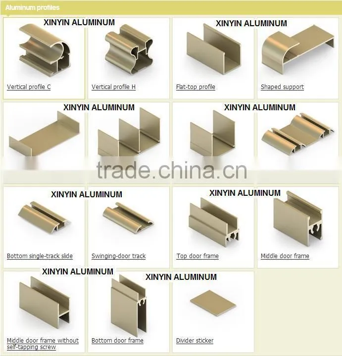 Upper guide rail aluminium profile for sliding door