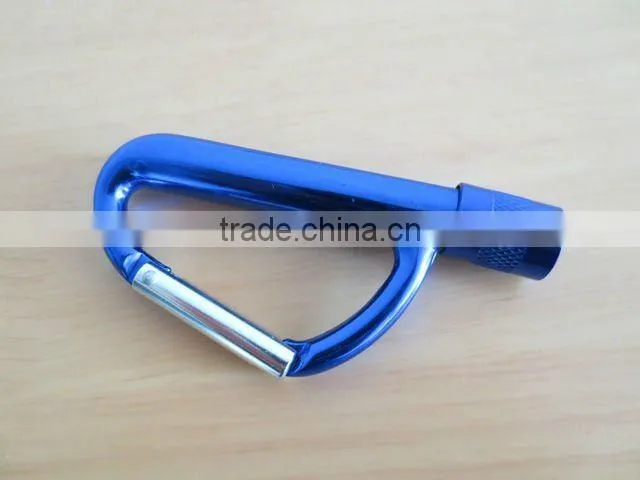 Aluminium mini carabiner LED Flashlight/Torch with rotating switch