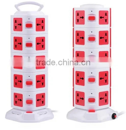 Tower Protected extension socket with Main Switch Indicator and Surge indicators, power converter, Electric Socket
