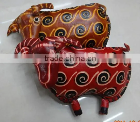 Wholesale Animal Shaped Leather Coin Purse Cow Face Genuine Leather Coin Purse