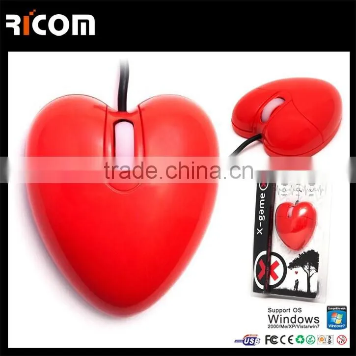 Wired retractable optical usb shenzhen manufacturer heart shaped mini mouse