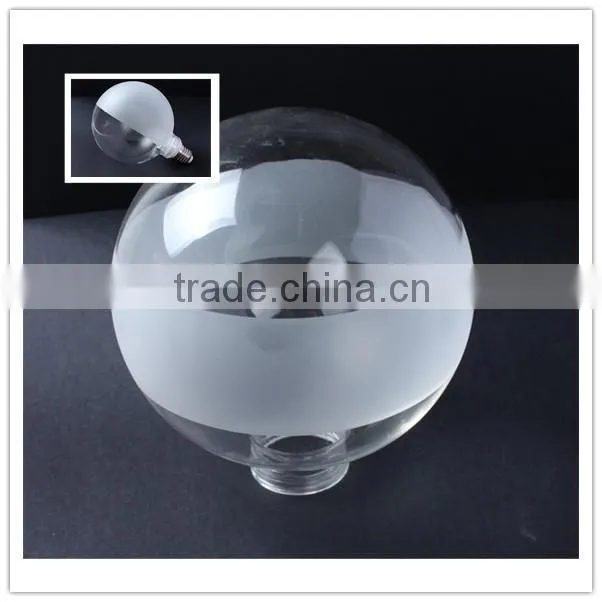 hot sale!china factory high quality glass lamp shades with different partial frosted with screw
