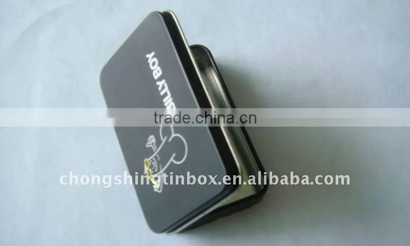 Rectangular hinged tin box for mints packing,small metal tin boxes