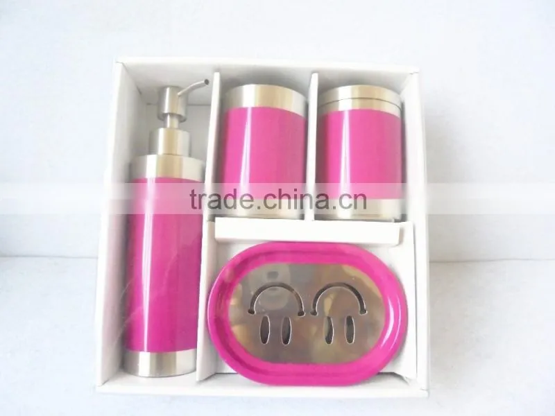 Wholesale hot sell 4 Piece Stainless Steel Bathroom Set