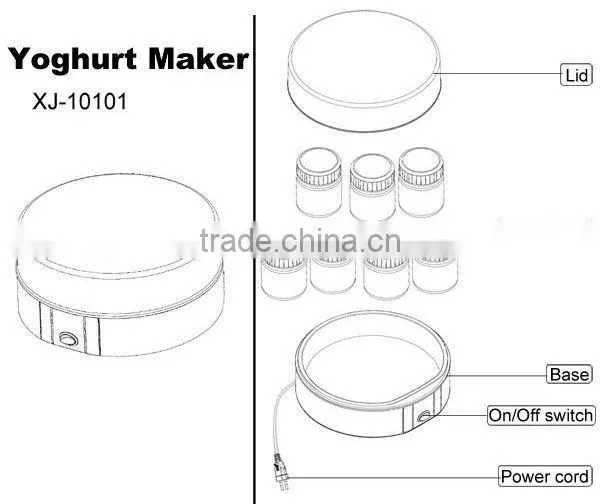 7 glass yoghurt maker with LFGB reports