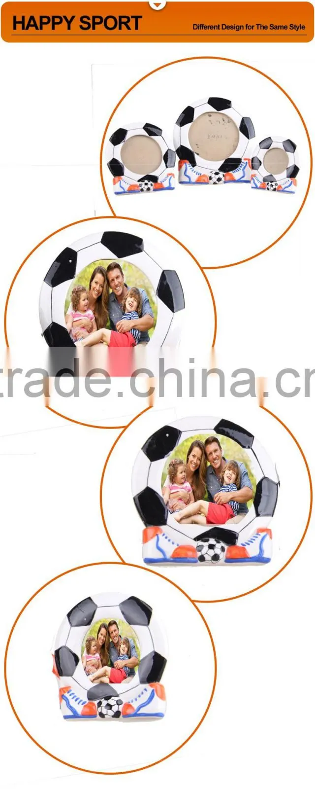 Creative sports football memorial ceramic secure photo frame