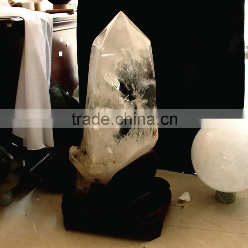 large size natural rock clear quartz tower for decoration