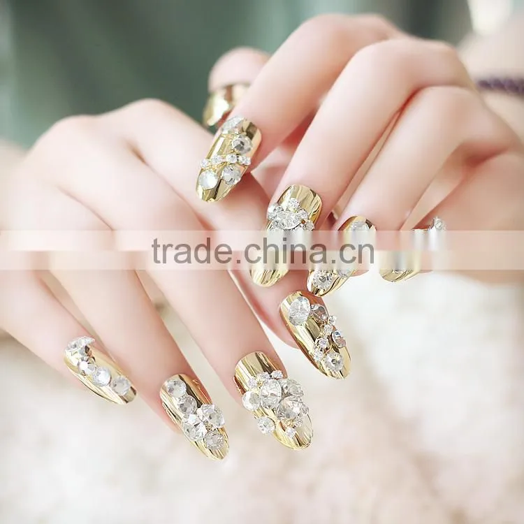 strong quality heart design shining rhinestone and zircon metal jewelry for DIY nail art