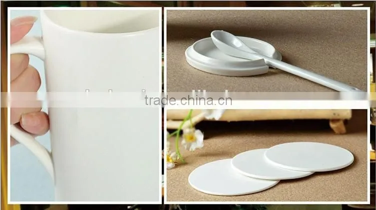 12oz porcelain white mug and decal-painted ceramic drinkware