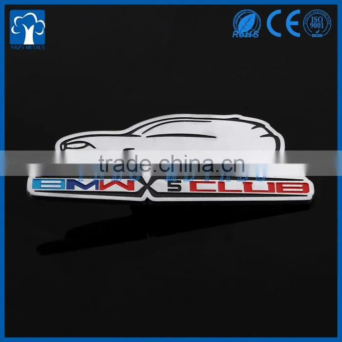 Cheap custom metal 3D car badge emblems 3M sticker