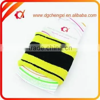 2015 Yellow & black stripe Cotton Wristband