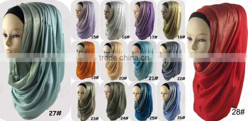 Wholesale fashion shimmer lurex viscose shawl hijab dubai muslim hijab scarf