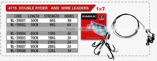 wire leader rig strong 1x7 stainless steel wire lure trace rig pike fishing