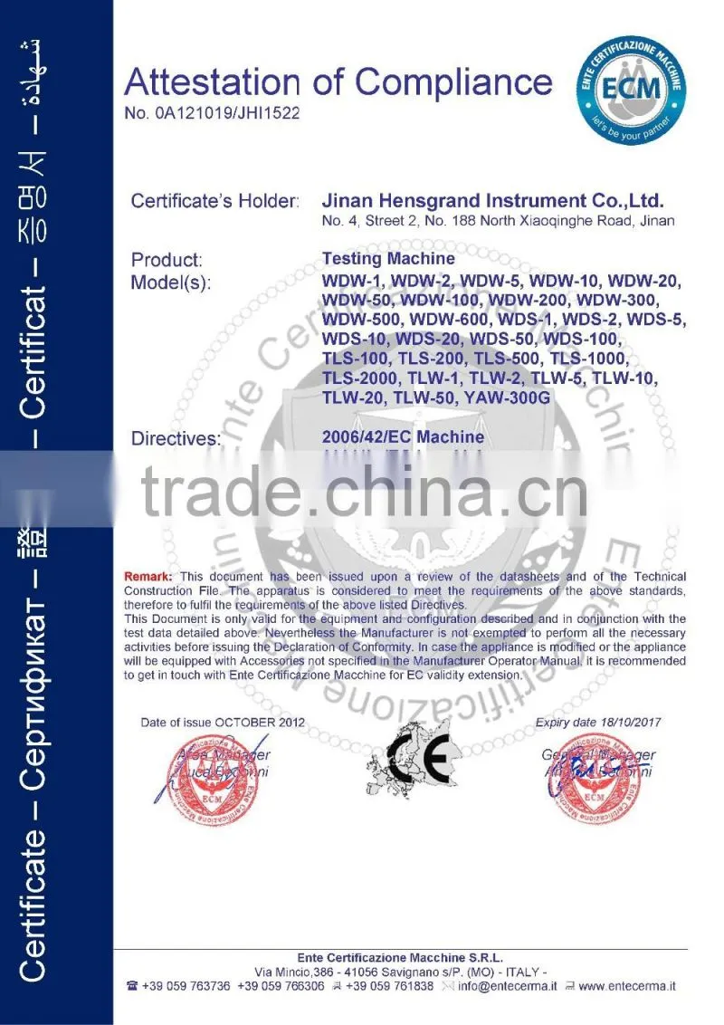 Microcomputer hydraulic universal tensile fasteners testing equipments manufacturer