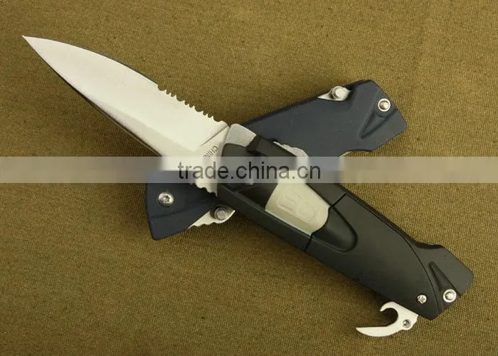 OEM stainless steel folding knife with light UDTEK01868