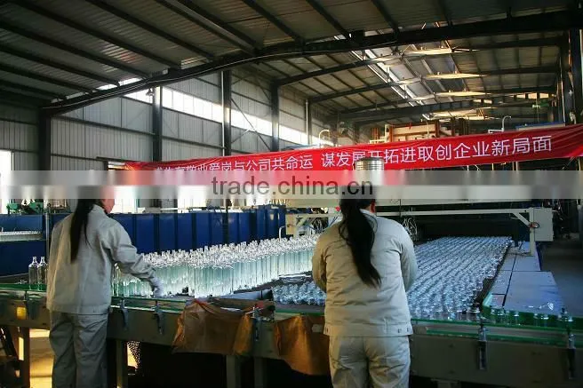 round high quality clear glass botles for liquor, wine glass bottles wholesale