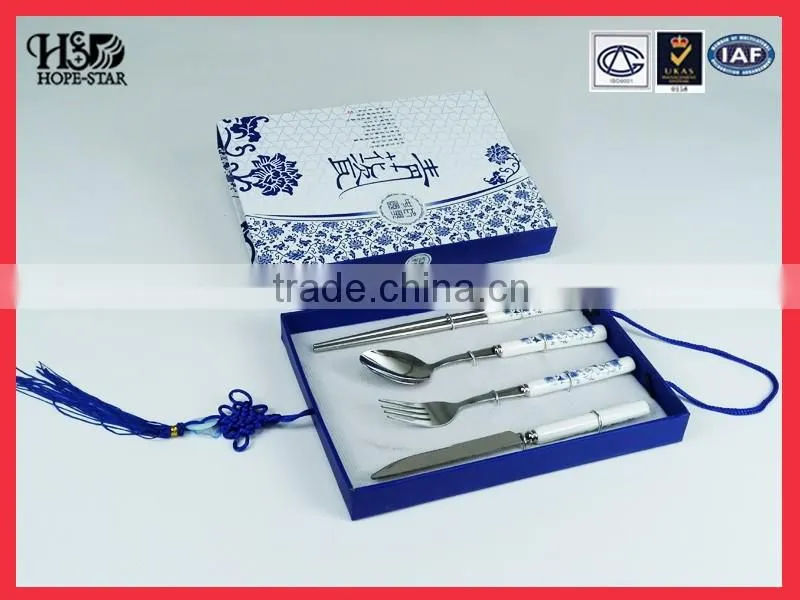 Wholesale Custom Blue Color Printing Hard Packaging Gift Paper Box Kraft Gift Paper Box for knives and forks