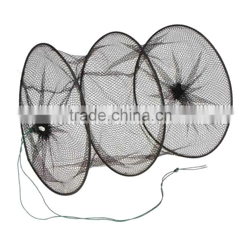 Mini 2 Layers 29.5cm Small Fish Lobster Shrimp Collapsible Portable Nylon Mesh Fishing Net Cage