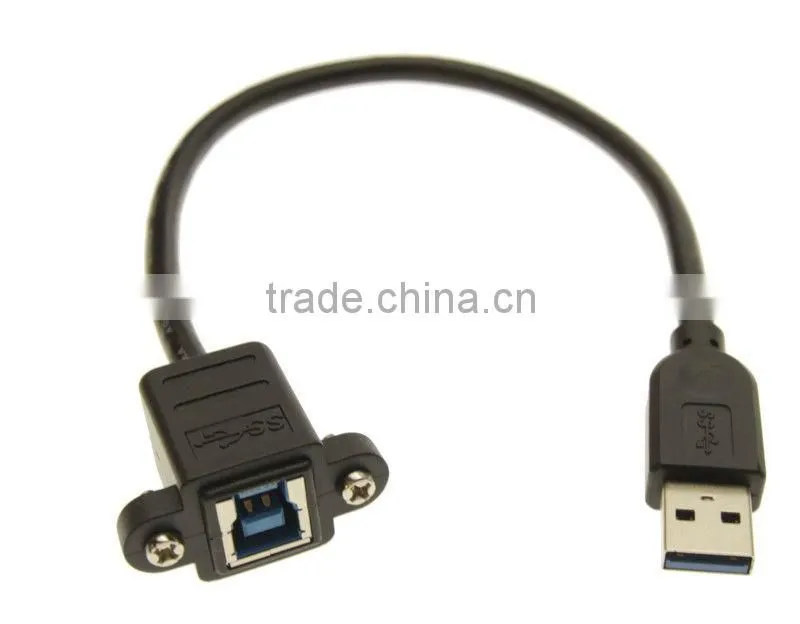 USB 3.0 B FEMALE screwed cable to USB 3.0 A Female PANEL MOUNT CABLE