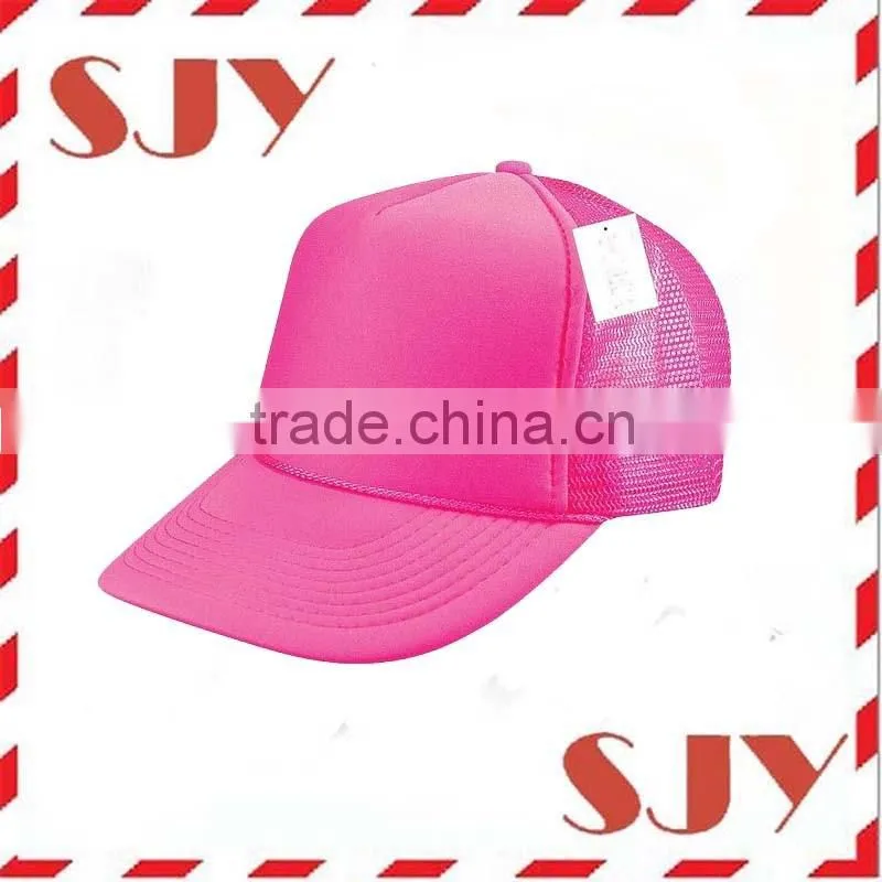 Flat Bill Blank Neon Mesh Trucker Hat Cap