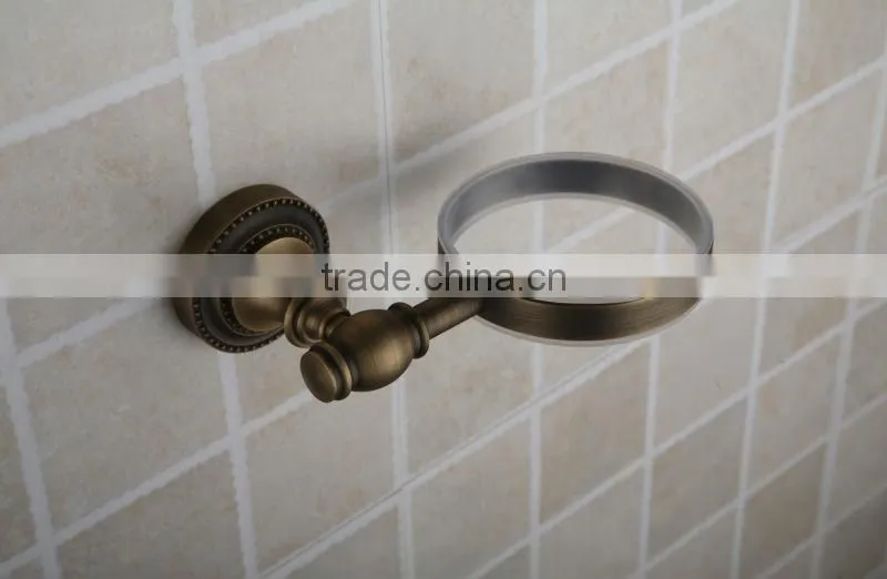 2014 Antique Fashion White Ceramic Antique Copper Toilet Brush Holder Accessories for Bathroom
