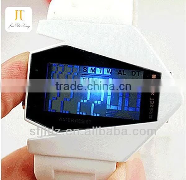 New fashion colorful aircraft shape sports led digital display watch waterproof smart watch