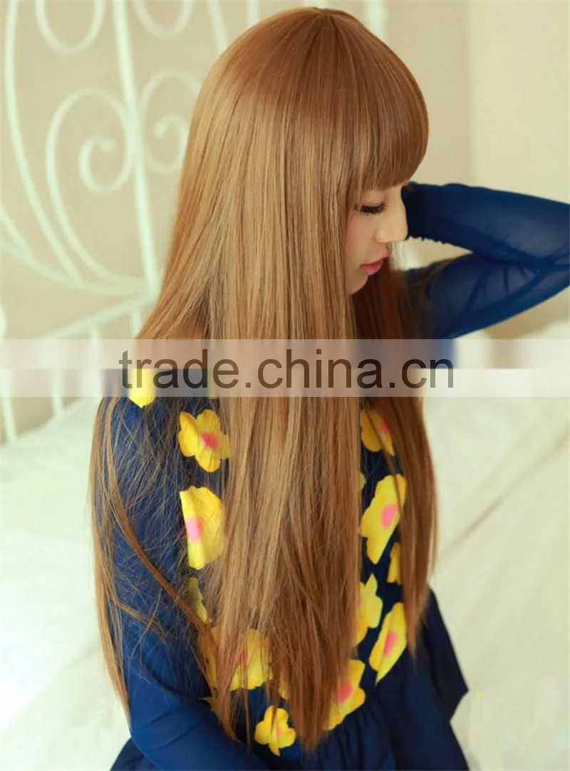 Custom Celebrity Inspired Bright Straight High Quality Heat Resistant Synthetic Hair Lace Front Wig
