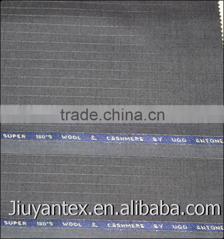 China manufacturer high quality T/R/W 65/25/10 woven stripe plain weave wool cashmere shinning suitings fabric for Italy market