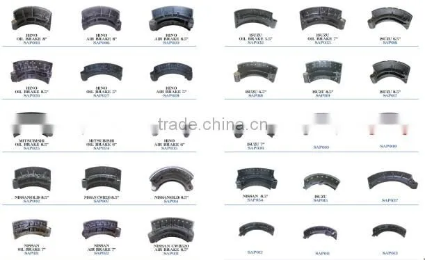 15 holes heavy duty truck rear brake pad with rivet for UD disesl tractor truck parts