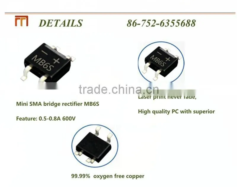 Surface Mount Regular Bridge Rectifier 0.5A 200V MB2S