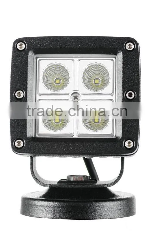 Auto Parts Spot/flood 12W LED Work Light for Truck aluminum housing Car LED work light SUV Offroad