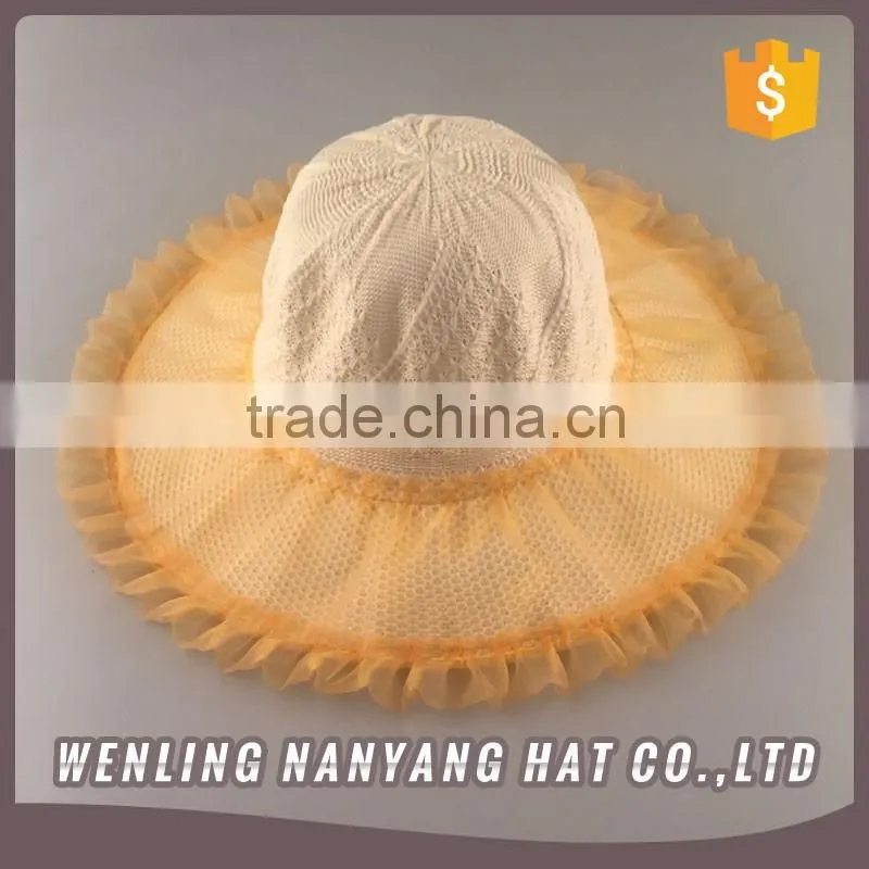 Nice Lace Decoration Stylish Summer Hat Wonder Women Straw Hat
