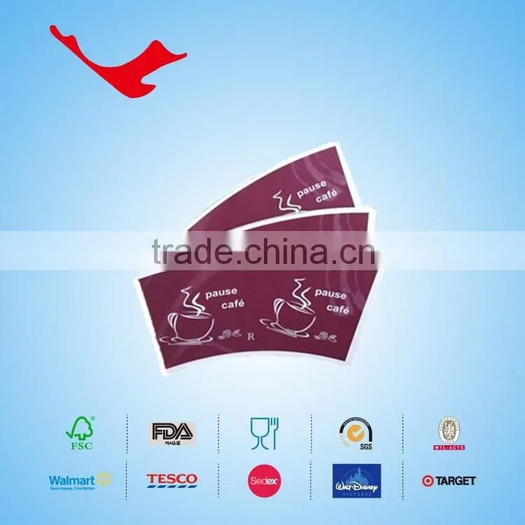 Disposable PE coated paper cup piece /fan/ sheet for coffee